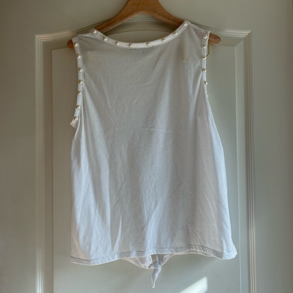 Generation Love White Top with Pearls Size Large - Picture 2 of 3